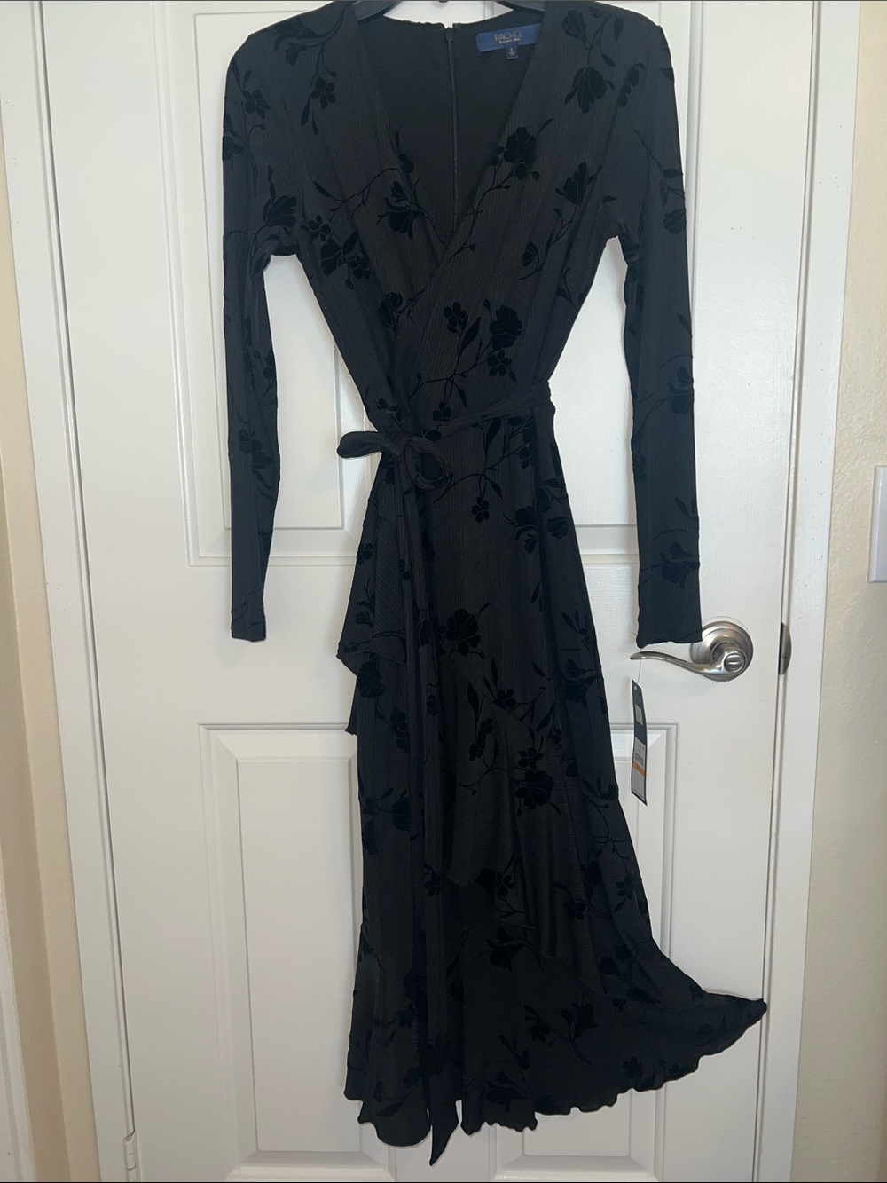 RACHEL Rachel Roy Long Sleeve Black Floral Dress